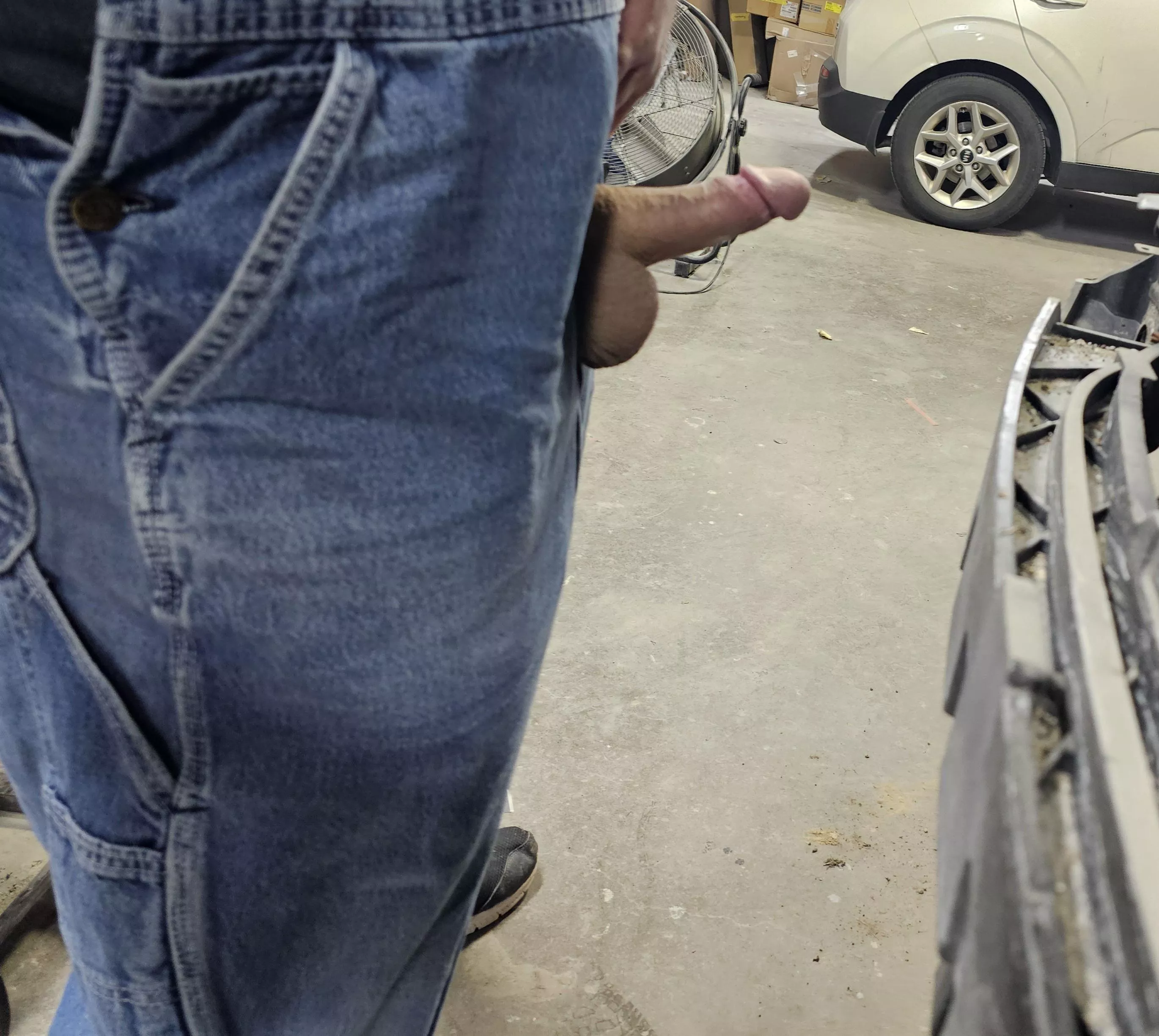 hard and out at work