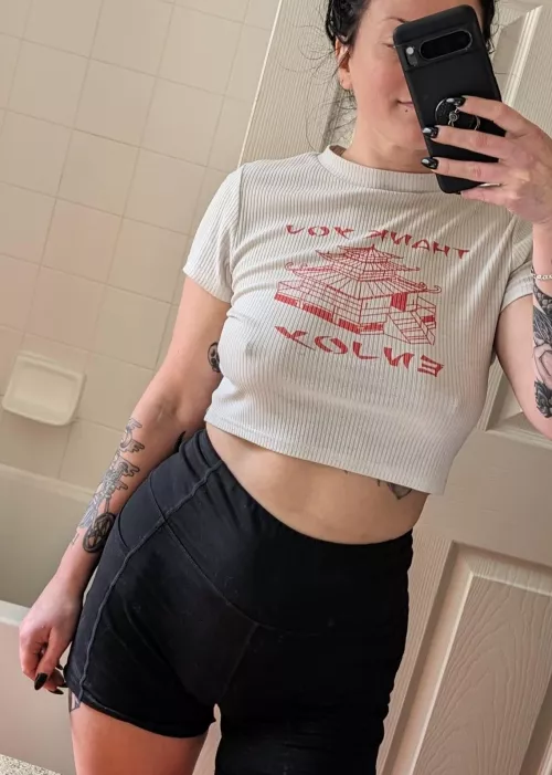 I love teasing going braless in a white shirt 😈