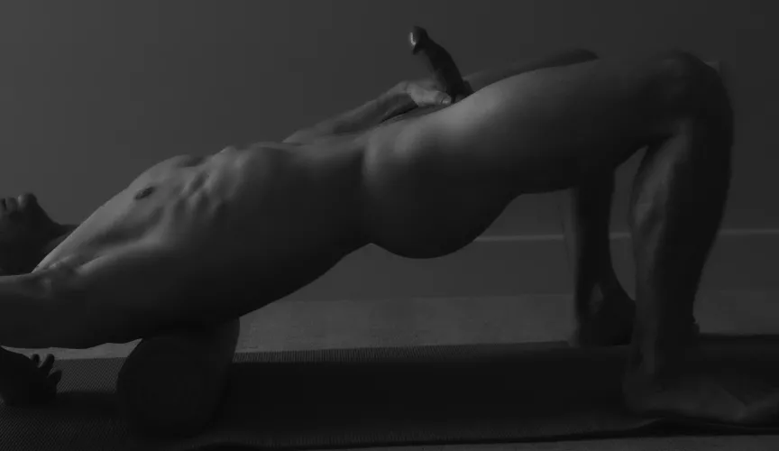 (M) a little yoga stretch always feels good