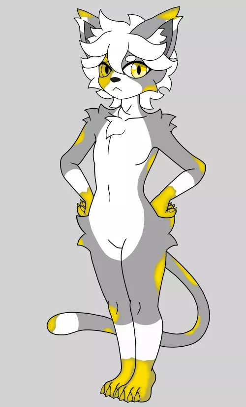 made a cat fursona his name is midas :3c