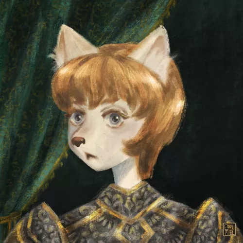 ✦ Portrait of my sona Miel (art by me)