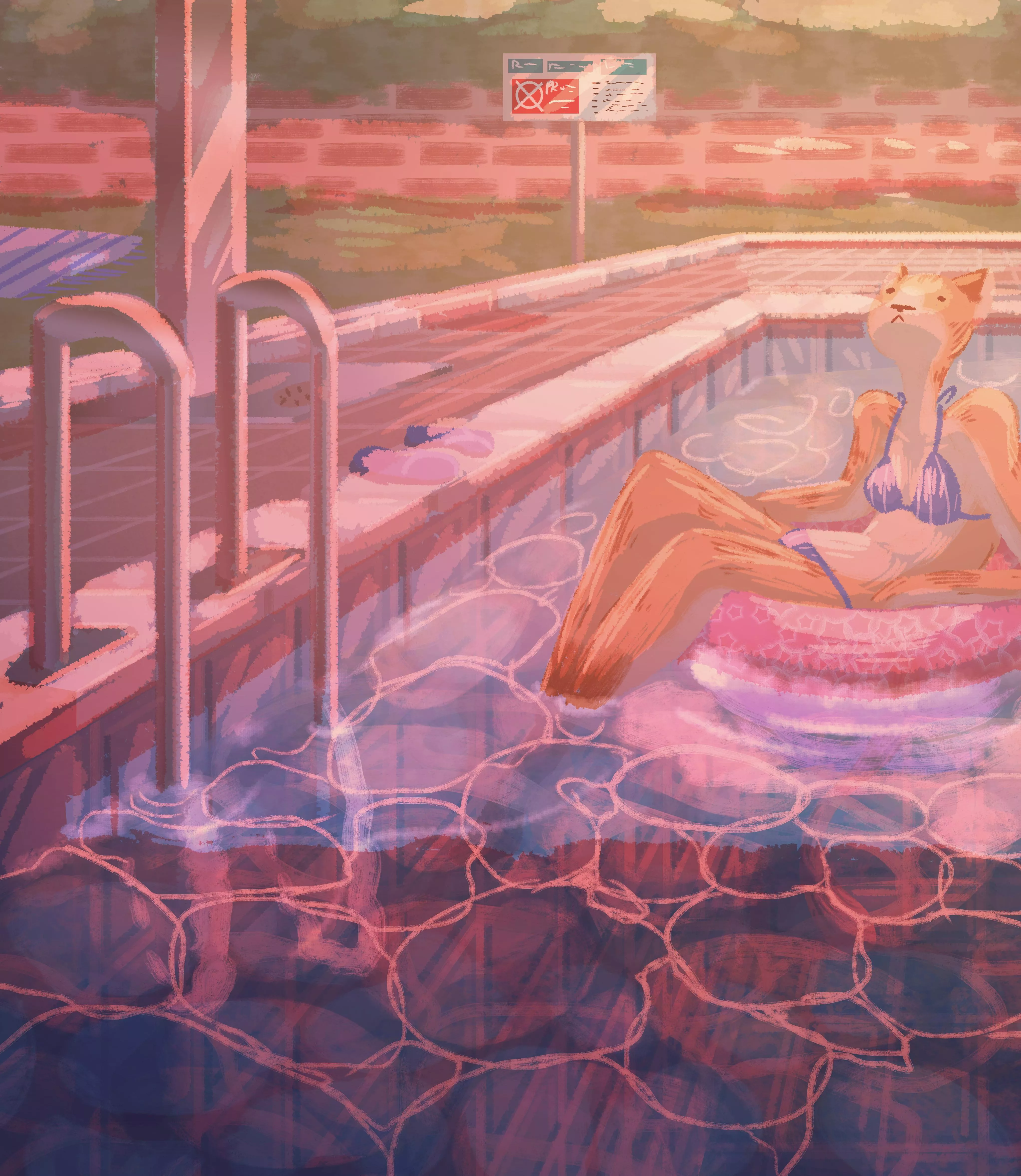 The pool closes in an hour, by me 