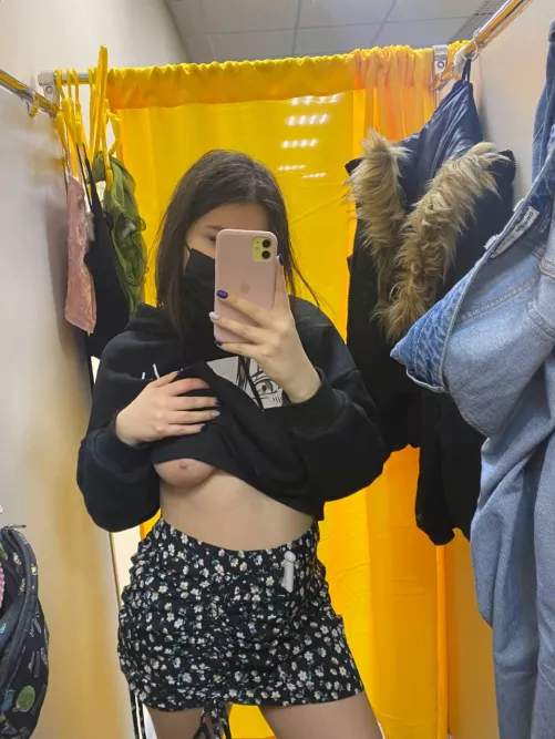 Trying on a new outfit