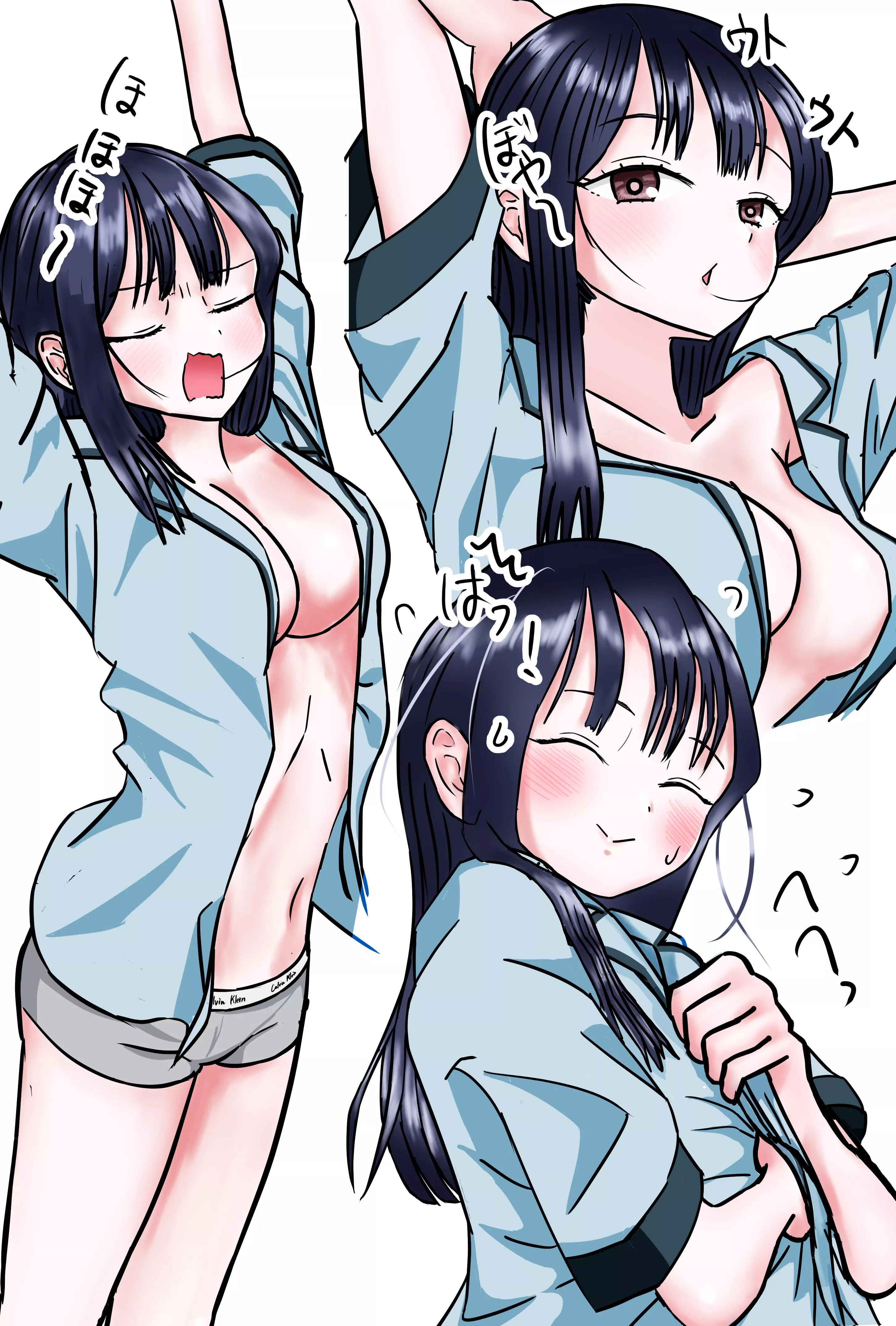 Anna Yamada Stretching In Her Sleepwear 