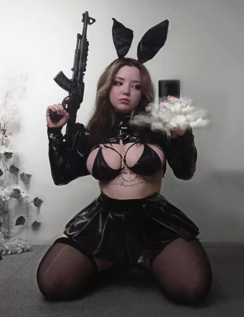 Bunny with a gun-ny by Cia Clowniac