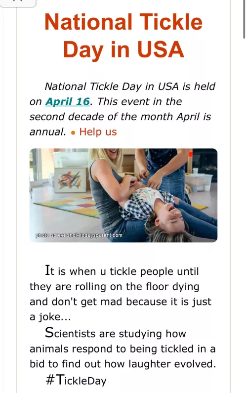 Celebrate National Tickling Day today folks ;)