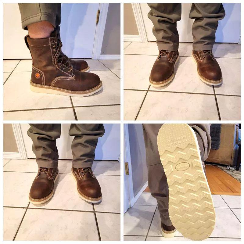 Excellent 8 Inch Tall, Soft Toe, Premium Full-Grain Leather Work Boots