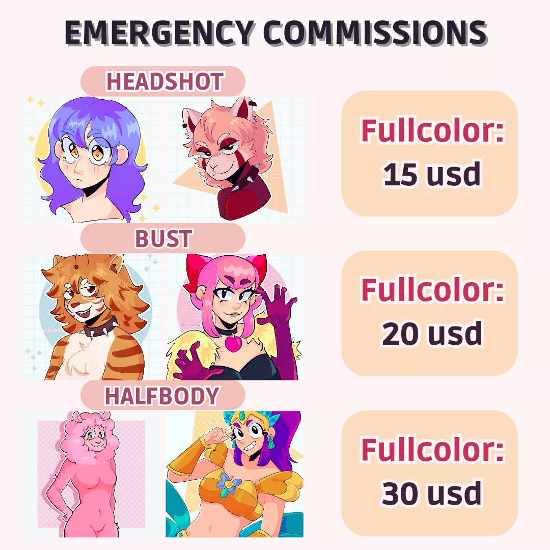 [FOR HIRE]🚨 Emergency Commissions! 🚨