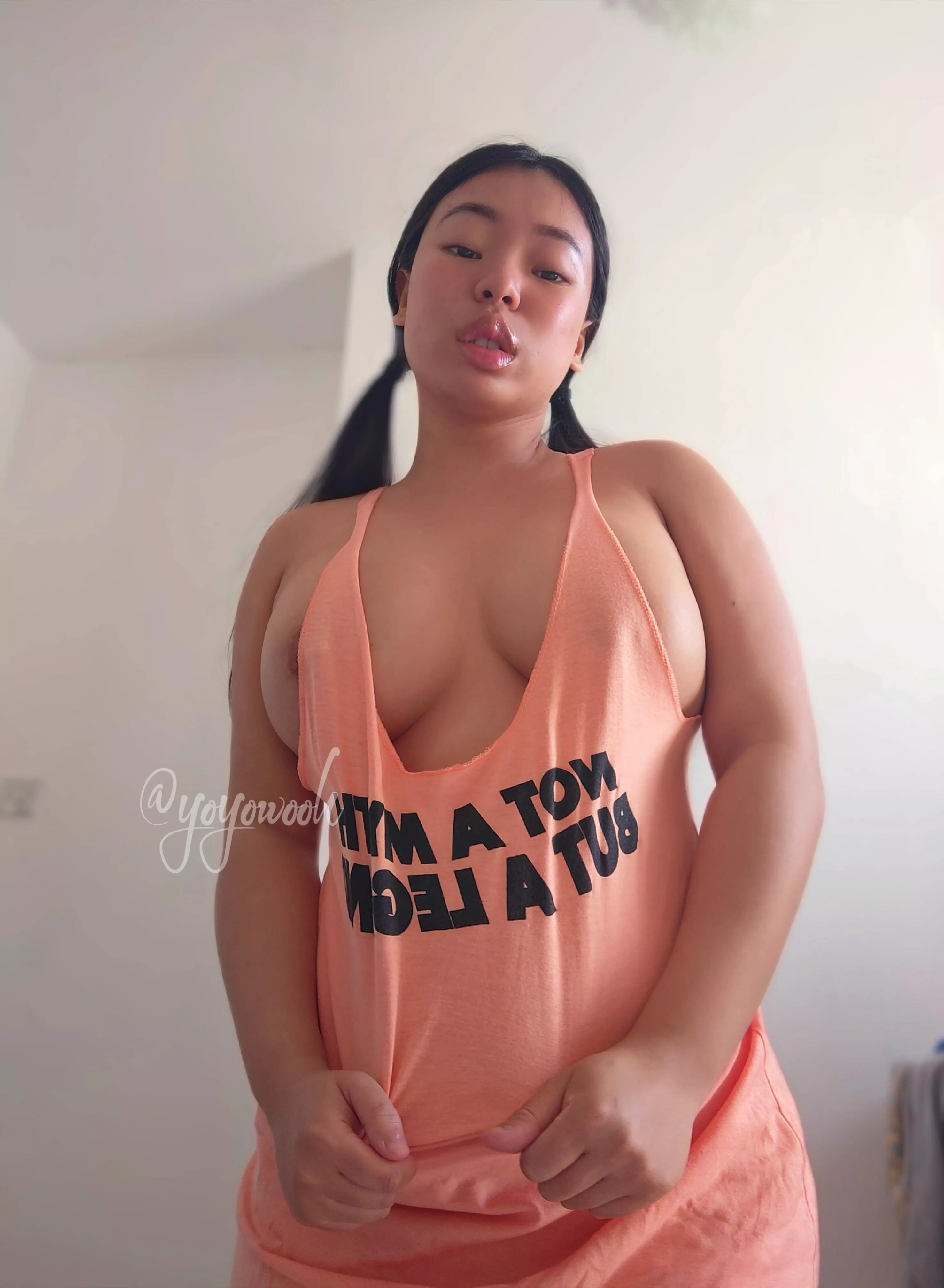 I tied my hair into pig tails so you can pull them.