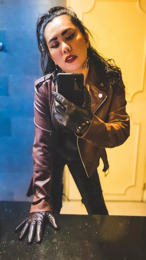 Leather Jacket and Gloves! :)