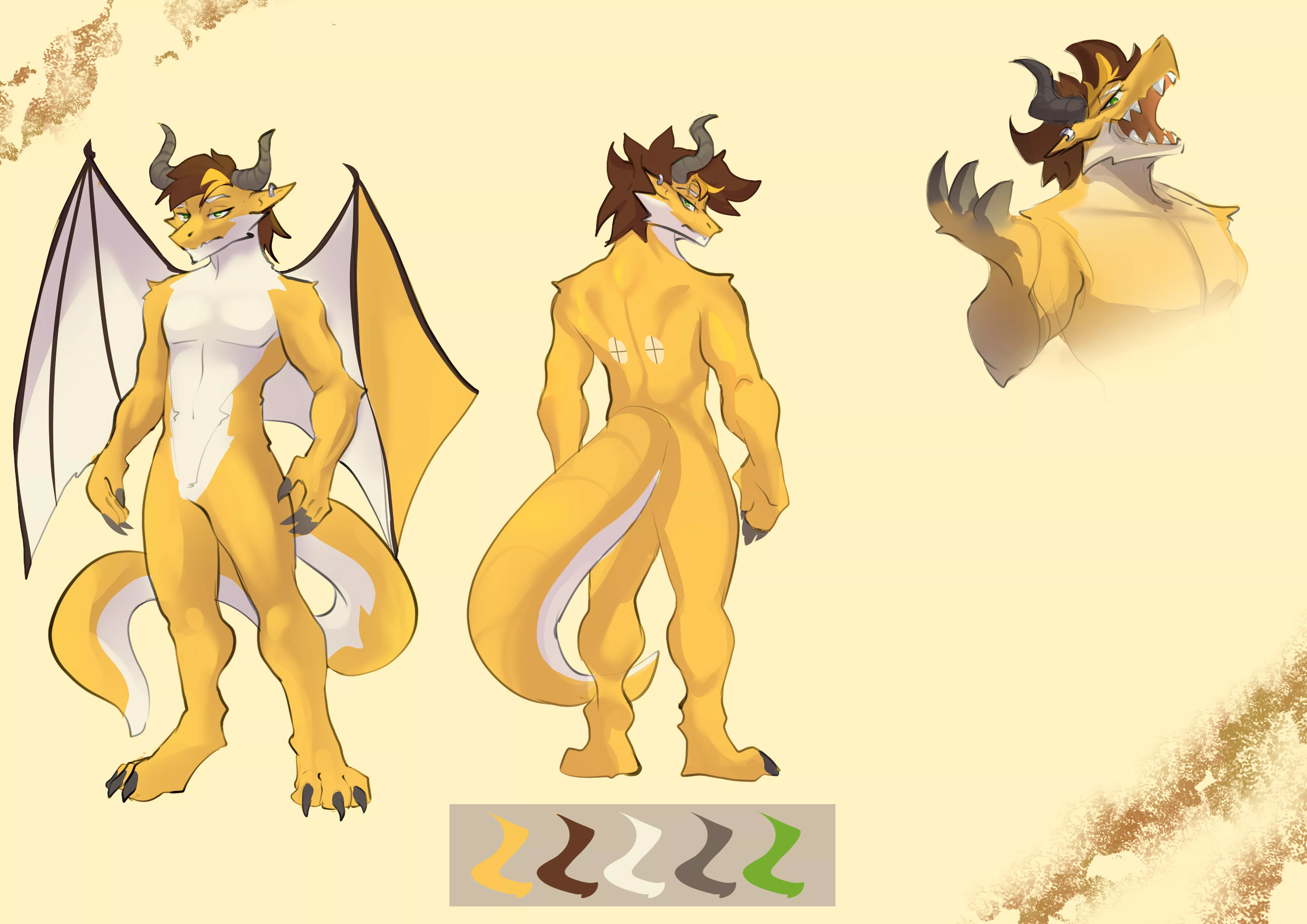 Most recent ref sheet for orion! (art by me)