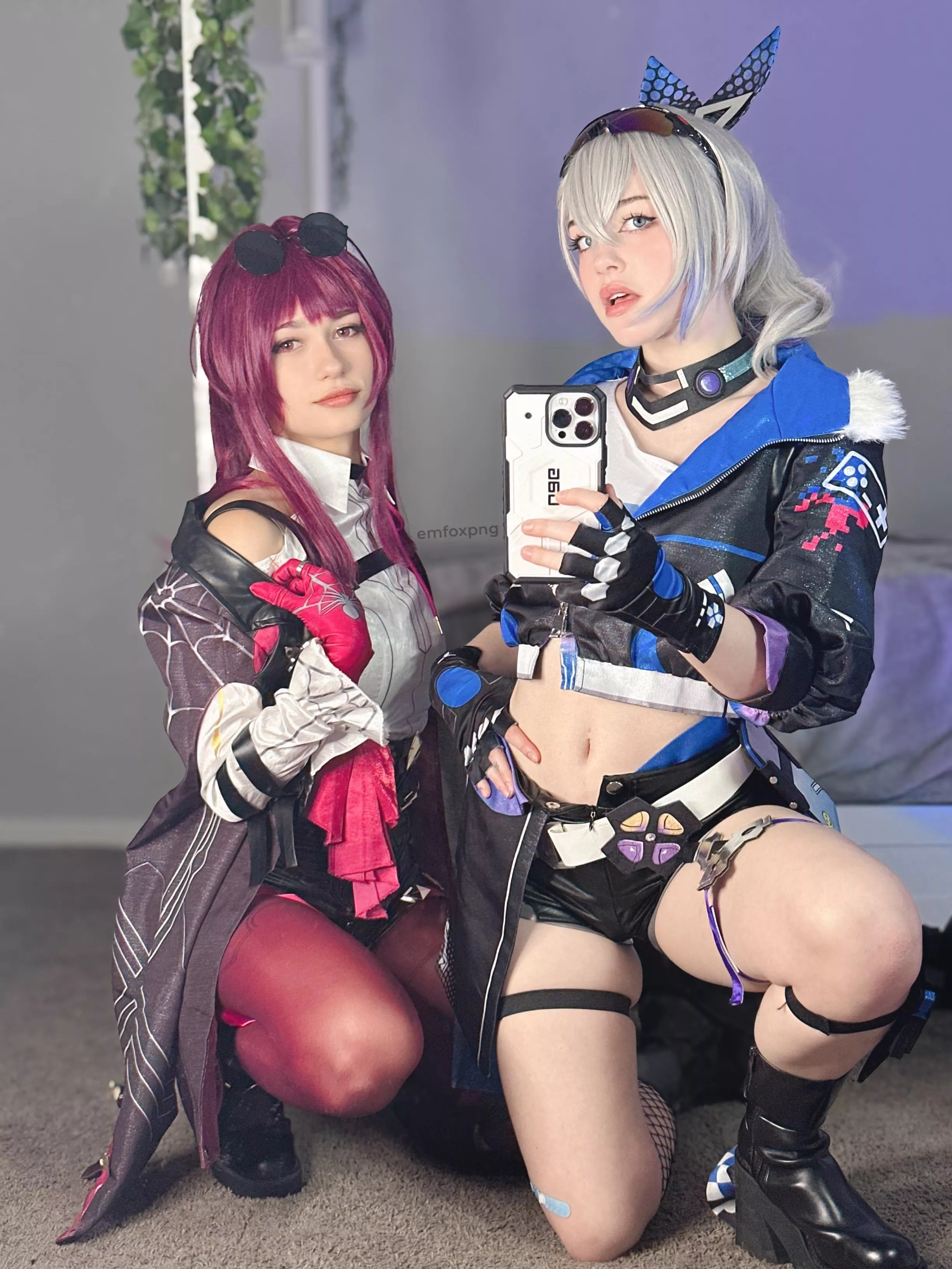 My friend and I cosplaying Kafka and Silver wolf