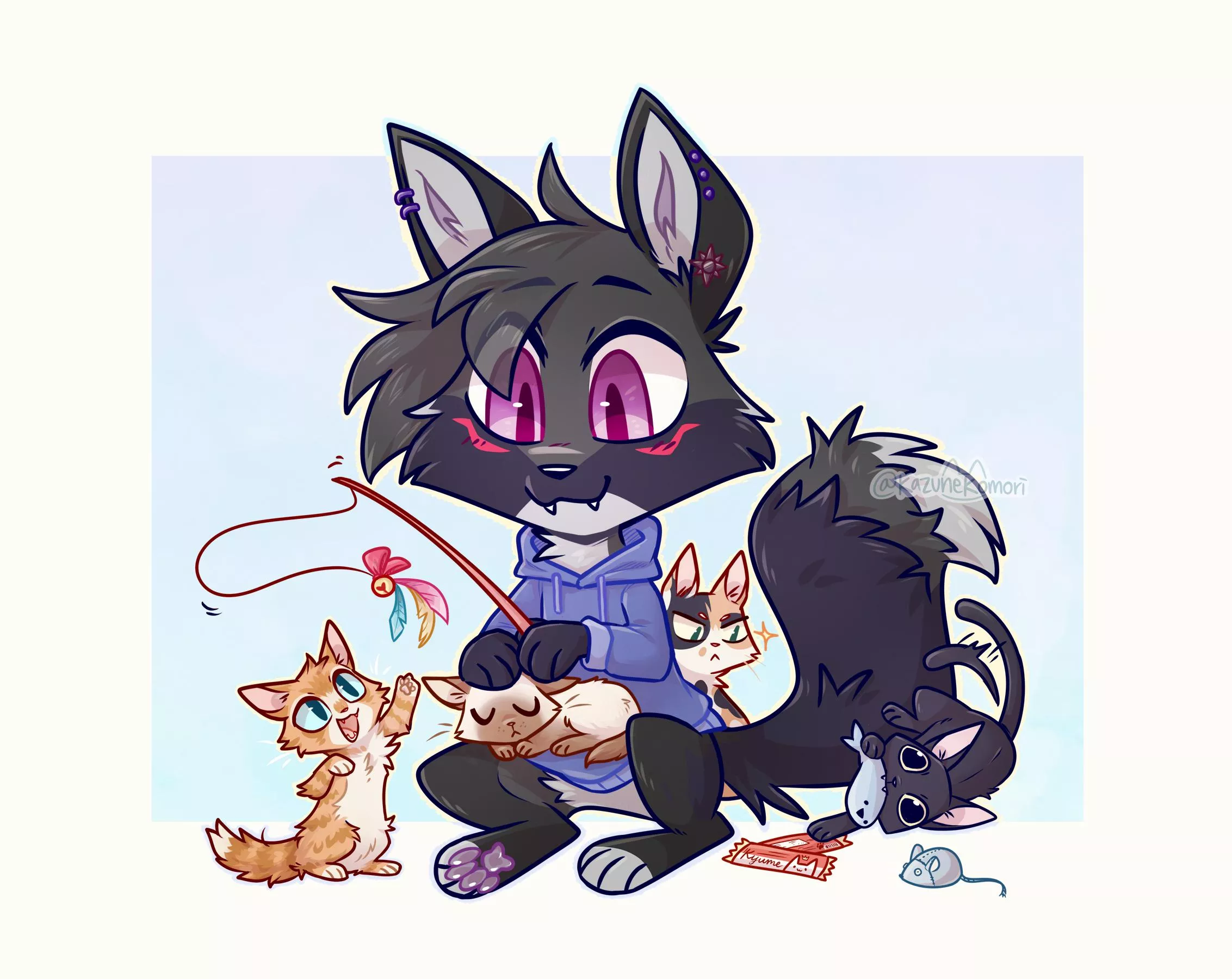 Playdate with the kittens🦊 🐈