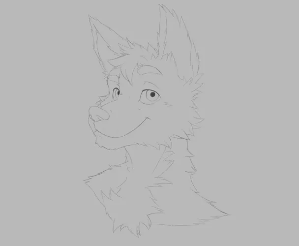 Teddy Cooper's icon is in progress, currently in line art. He's a friendly wolf, reflecting his personality in simple and expressive traits. Soon, it'll be ready as a profile picture, transmitting captivating energy to all who see it! Hope you like it