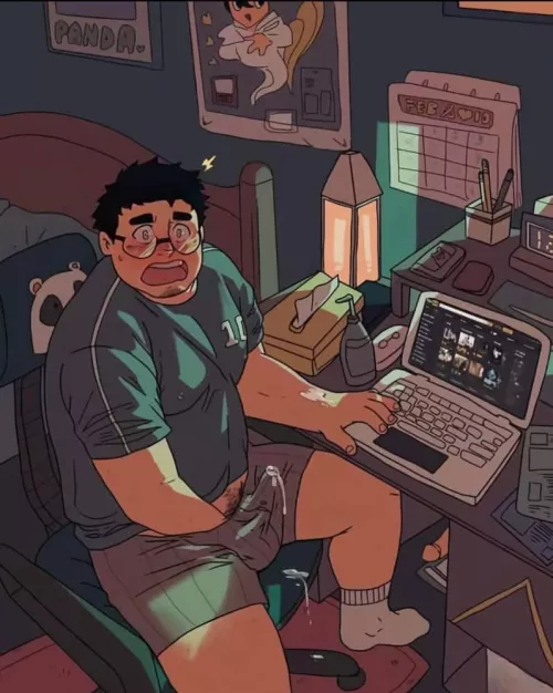 Discovered red-handed. 🥵 (unknown artist)