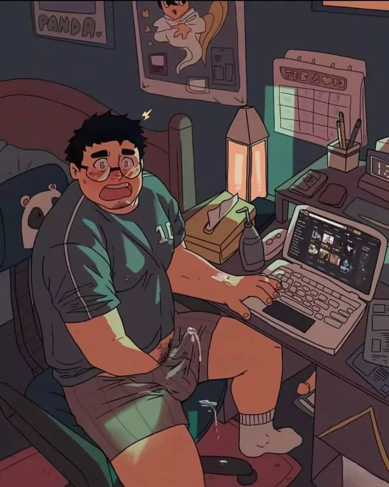 Discovered red-handed. 🥵 (unknown artist)