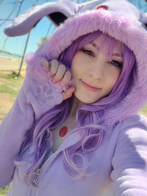Espeon Hoodie Selfie by SaltedCat