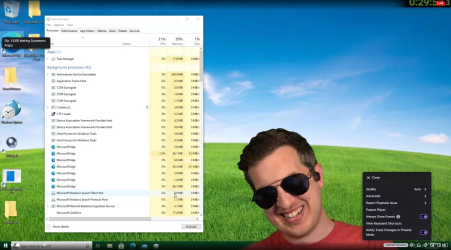 For some reason, whenever I load a stream it automatically expands the settings cog/button. This happening to anyone else?