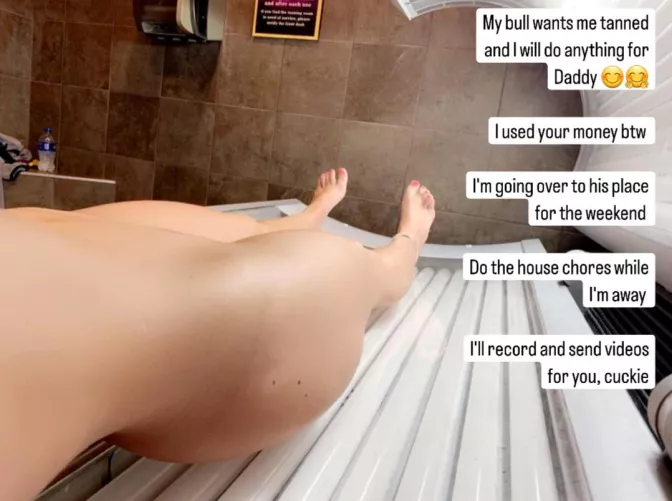 Her bull wants her tanned 