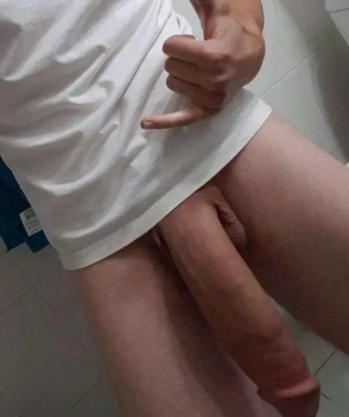 Hung guys compare their cock to their legs