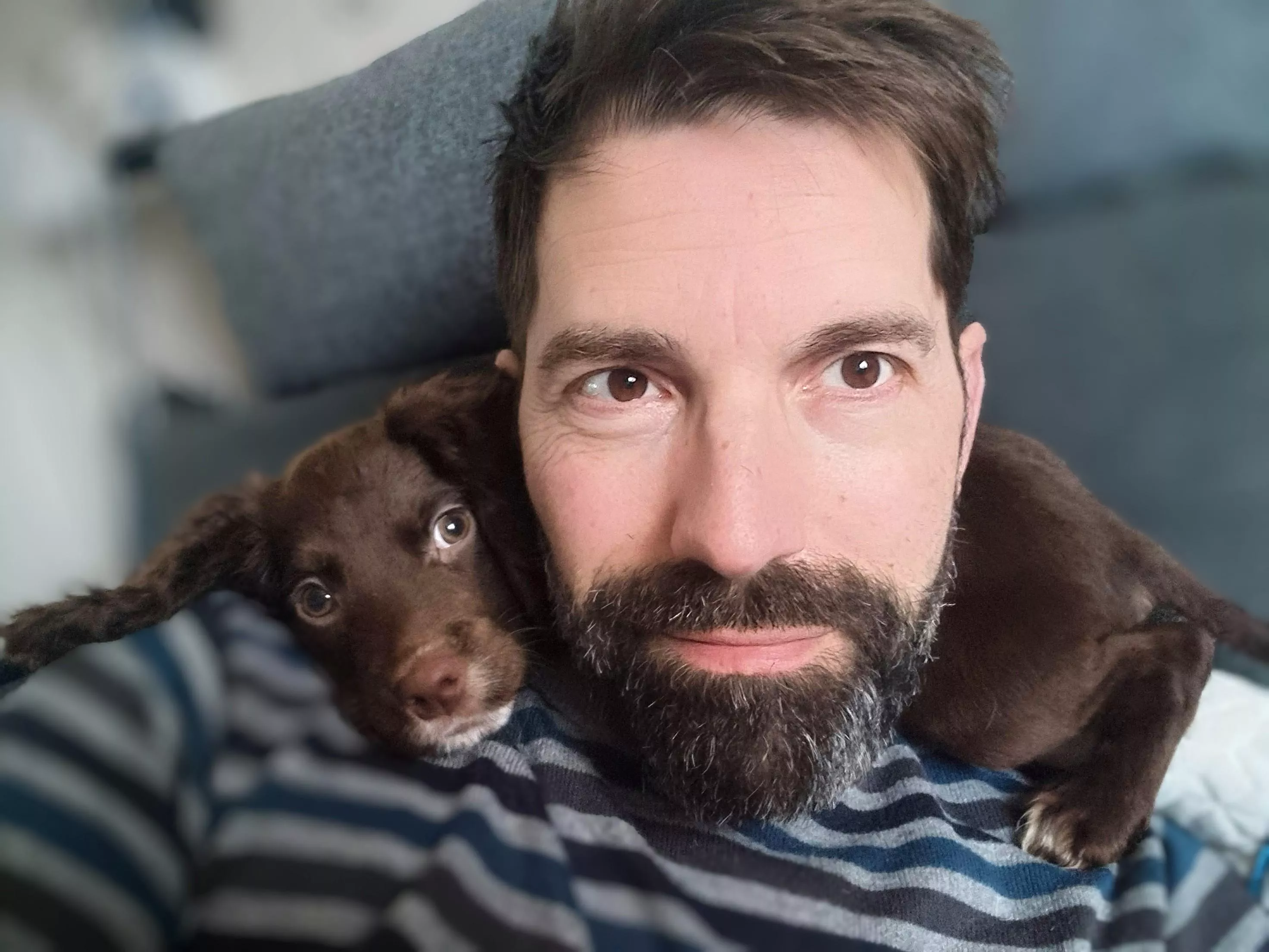 Me with my (tiny) wolf