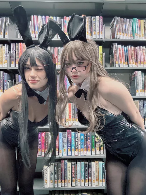 My friend and I cosplaying Mai and Rio Futaba