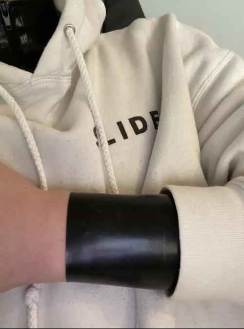 Perks of working from home! Latex catsuit and cozy hoodie + joggers