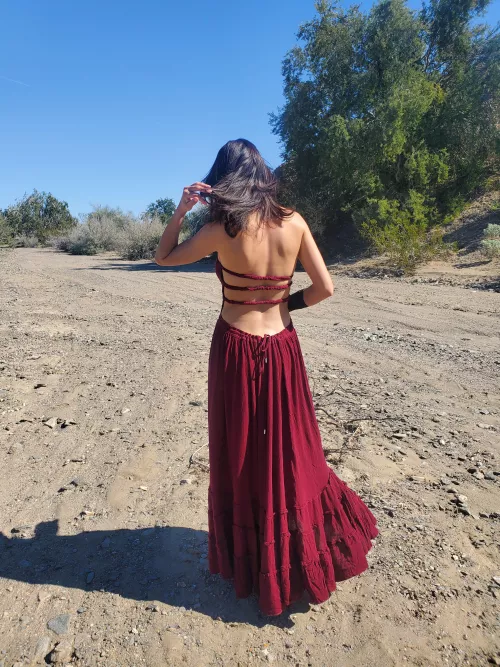 The red pops in the desert