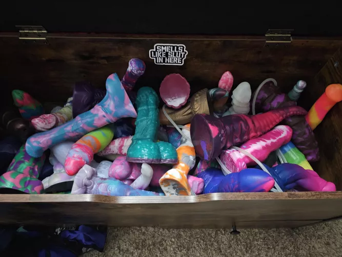 The toy box at the end of the bed