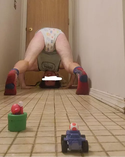 VROOM VROOM! 3 2 1 GO! Im a pampers kinda little boy 😊 (Mario toys are so much fun!)