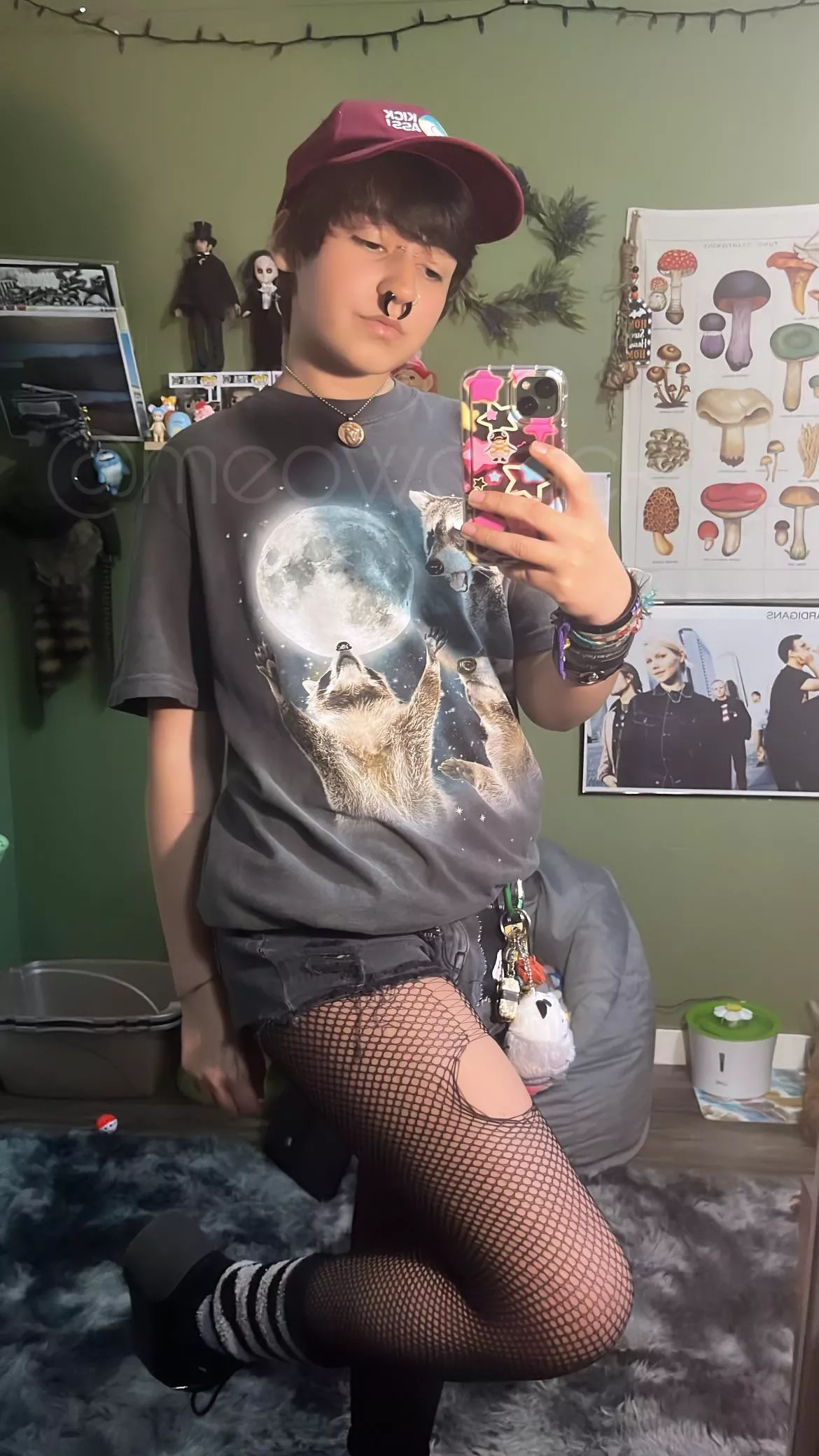 do you prefer fishnets or thigh highs? 