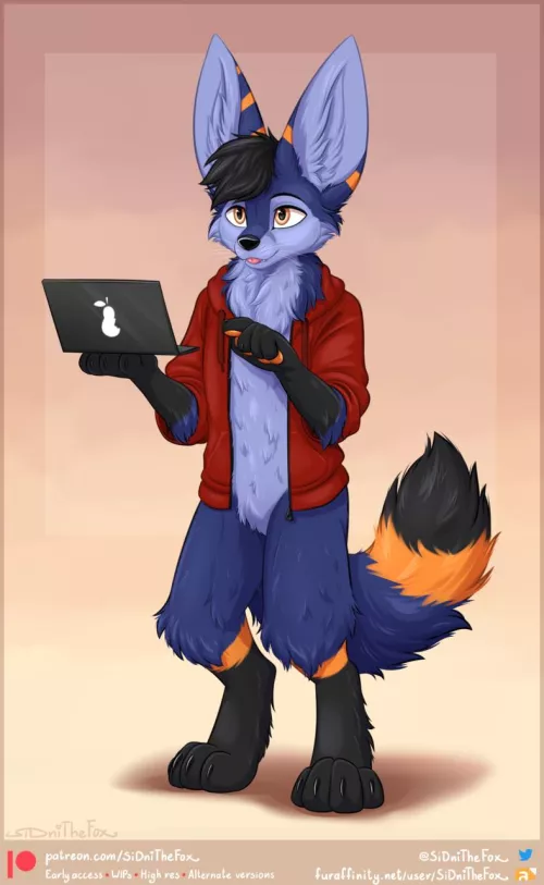 Fluffy fennec (art by Sidnithefox)