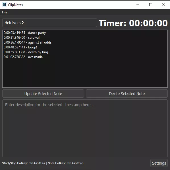I made a simple tool for marking and annotating timestamps while recording or streaming!