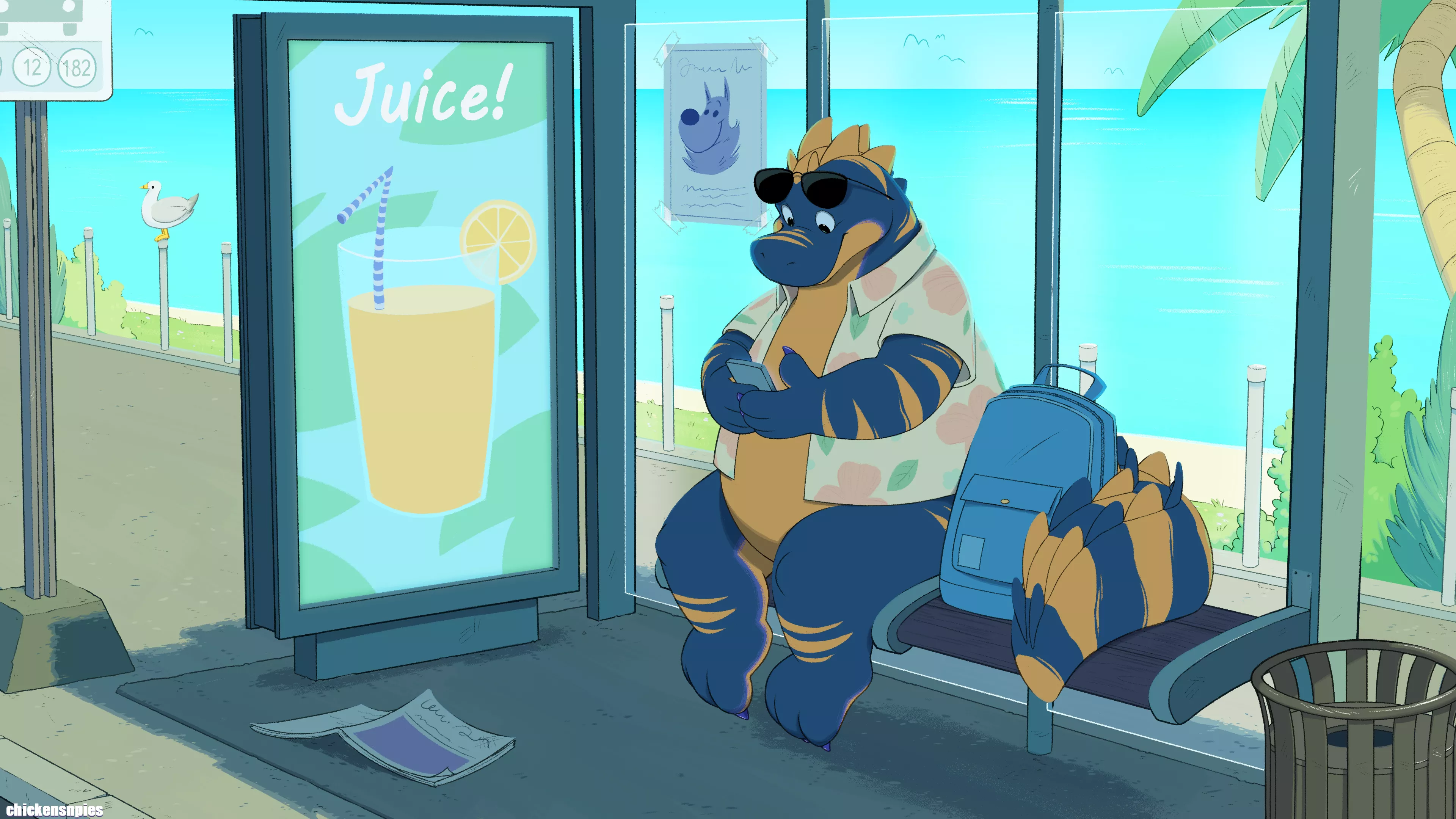 I wish it was summer.. (art by me, @chickensnpies1 on Twitter!)