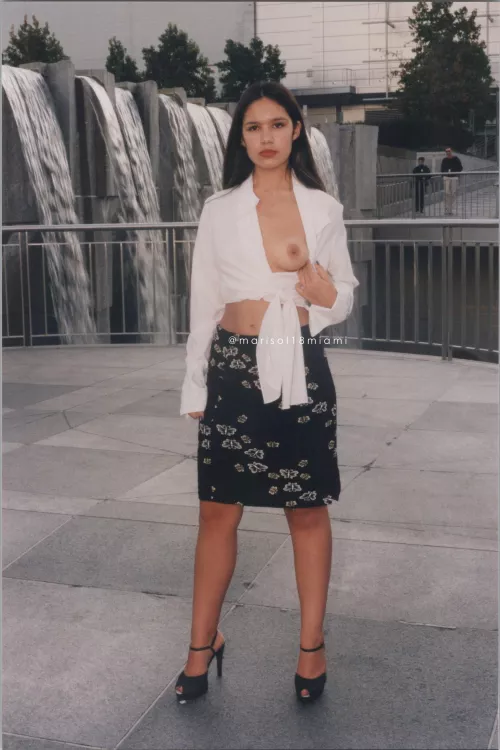 I'm always hoping I'll get caught while showing off my tits in public