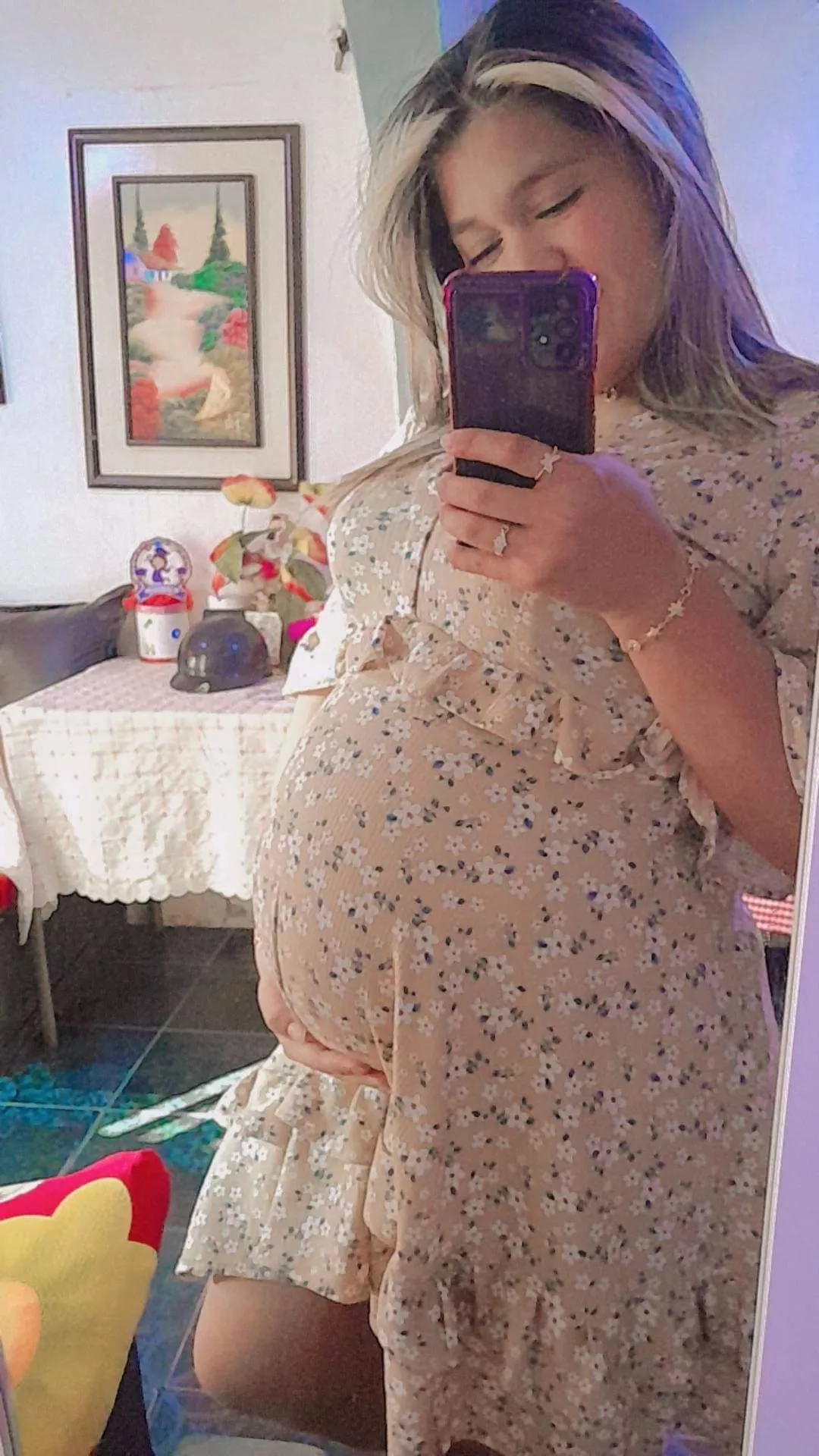 Pregnant girl with a beautiful belly 