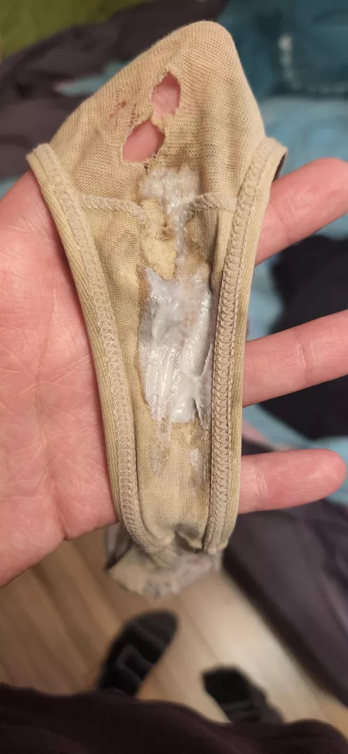 this thong is so well worn its got a few holes, gonna have to retire it soon XD