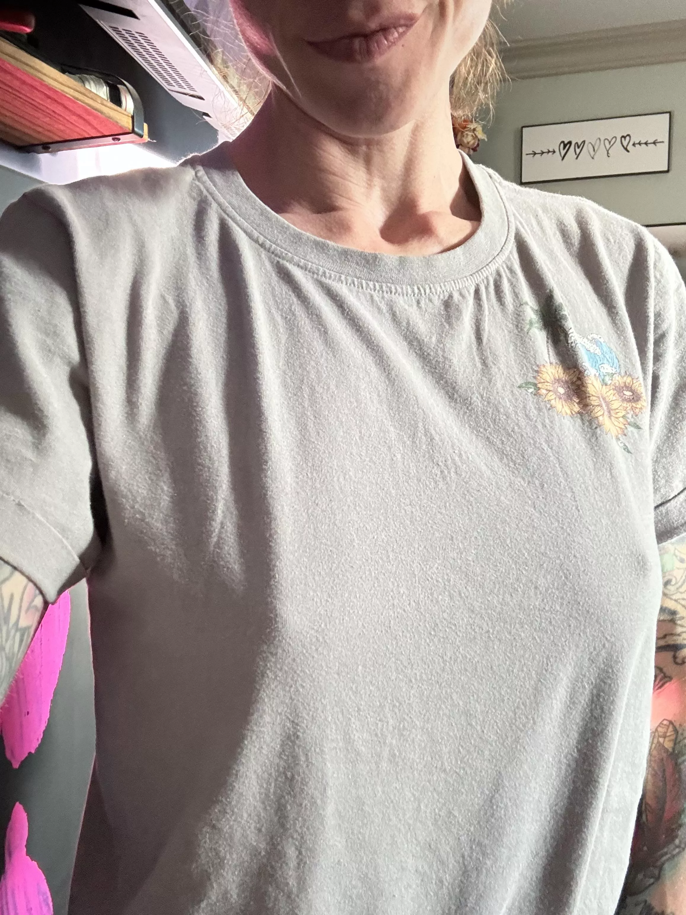 T-shirt day, always with pokies. 