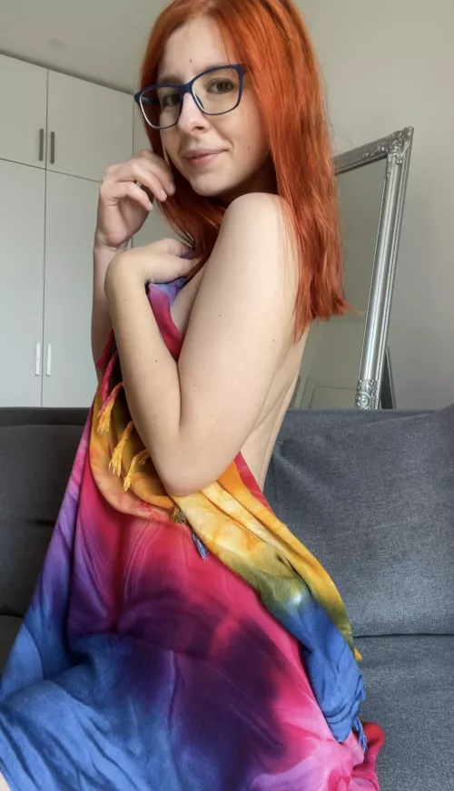 Wearing only thin blanket