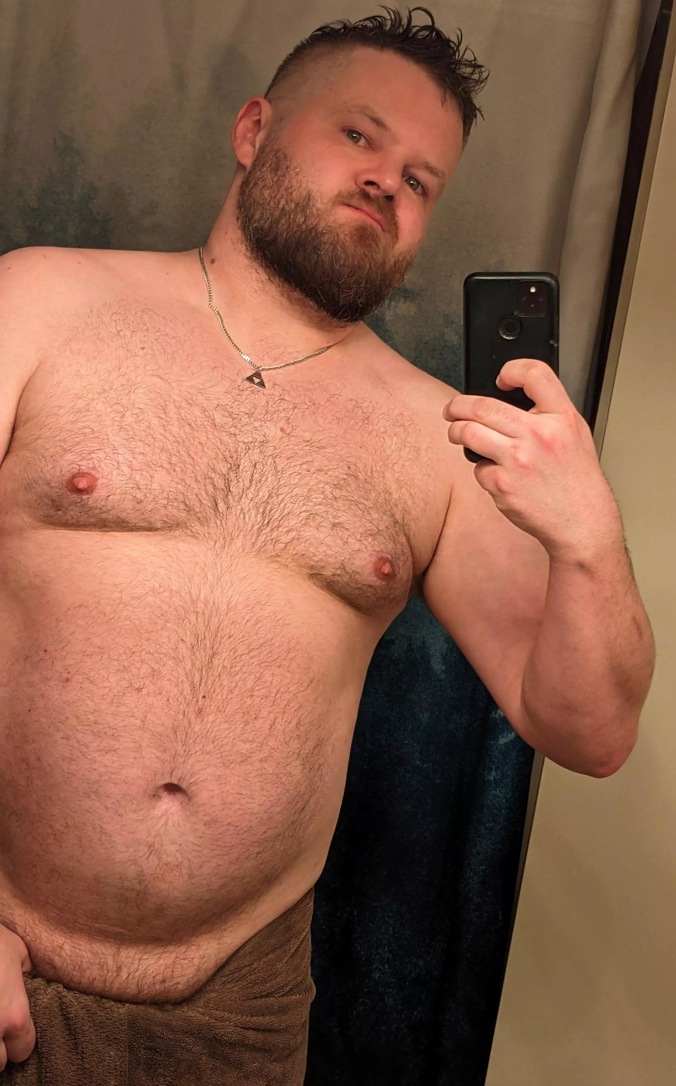 Wednesday post-work shower, what's for dinner?