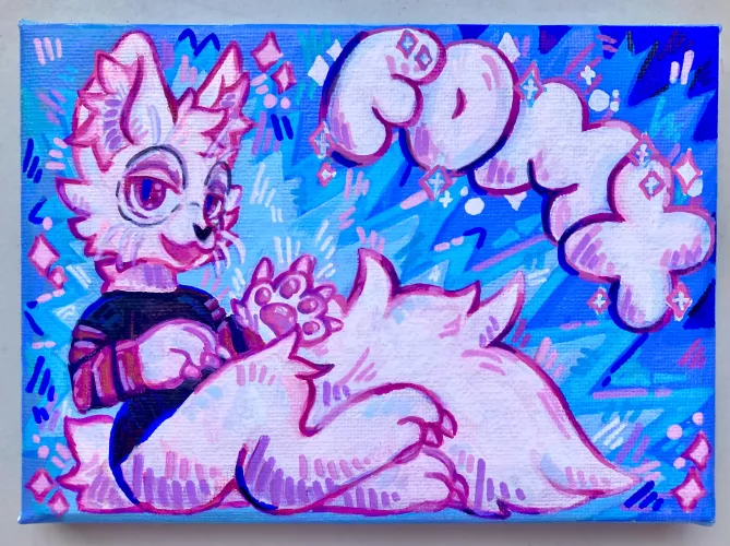 Acrylic painting commission done for u/littlefomx! :3 (OC)