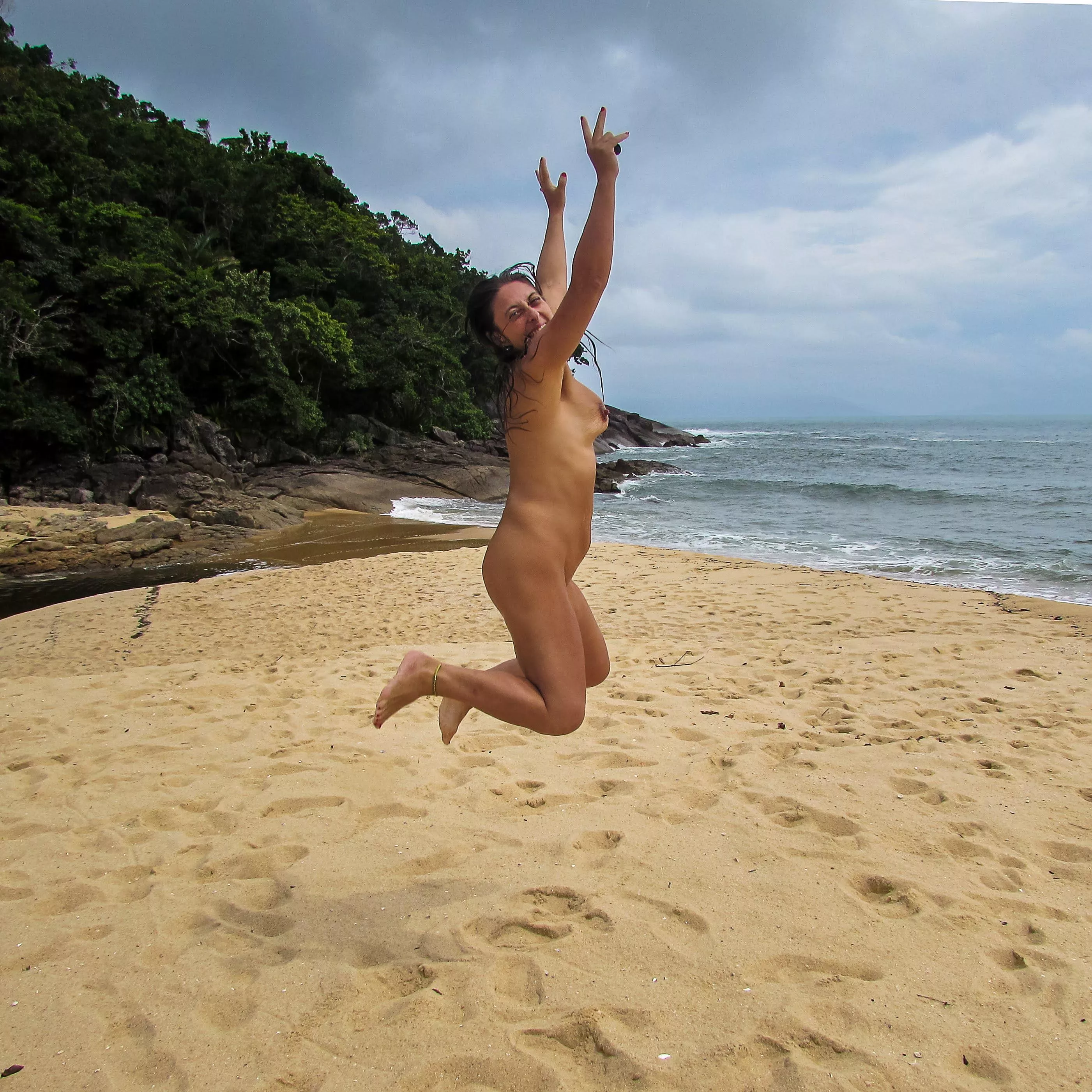 Attempting to record a photo in the air.