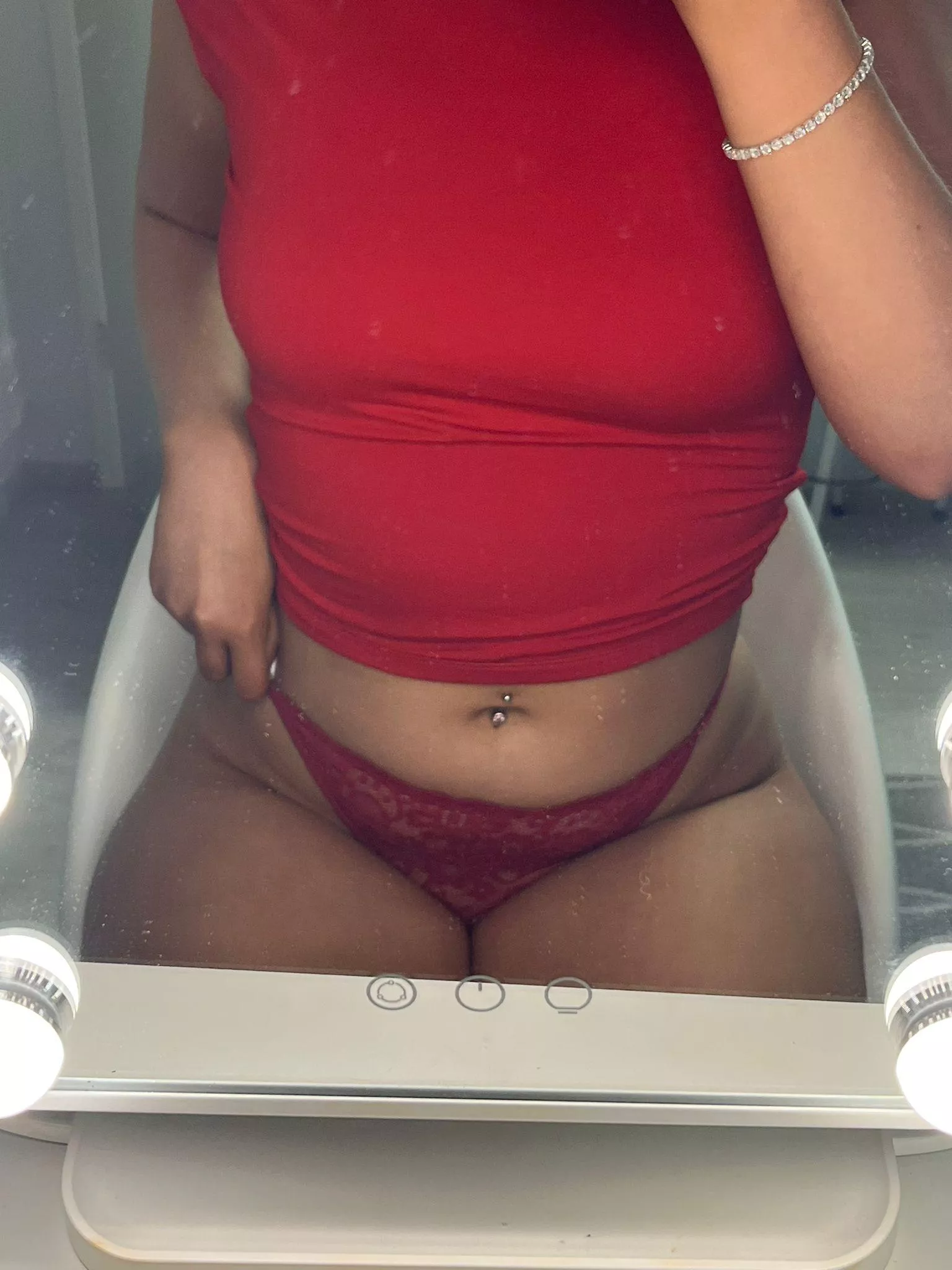 Does red fit my thick 18yo thighs or would your dick fit it better?🥵🍑