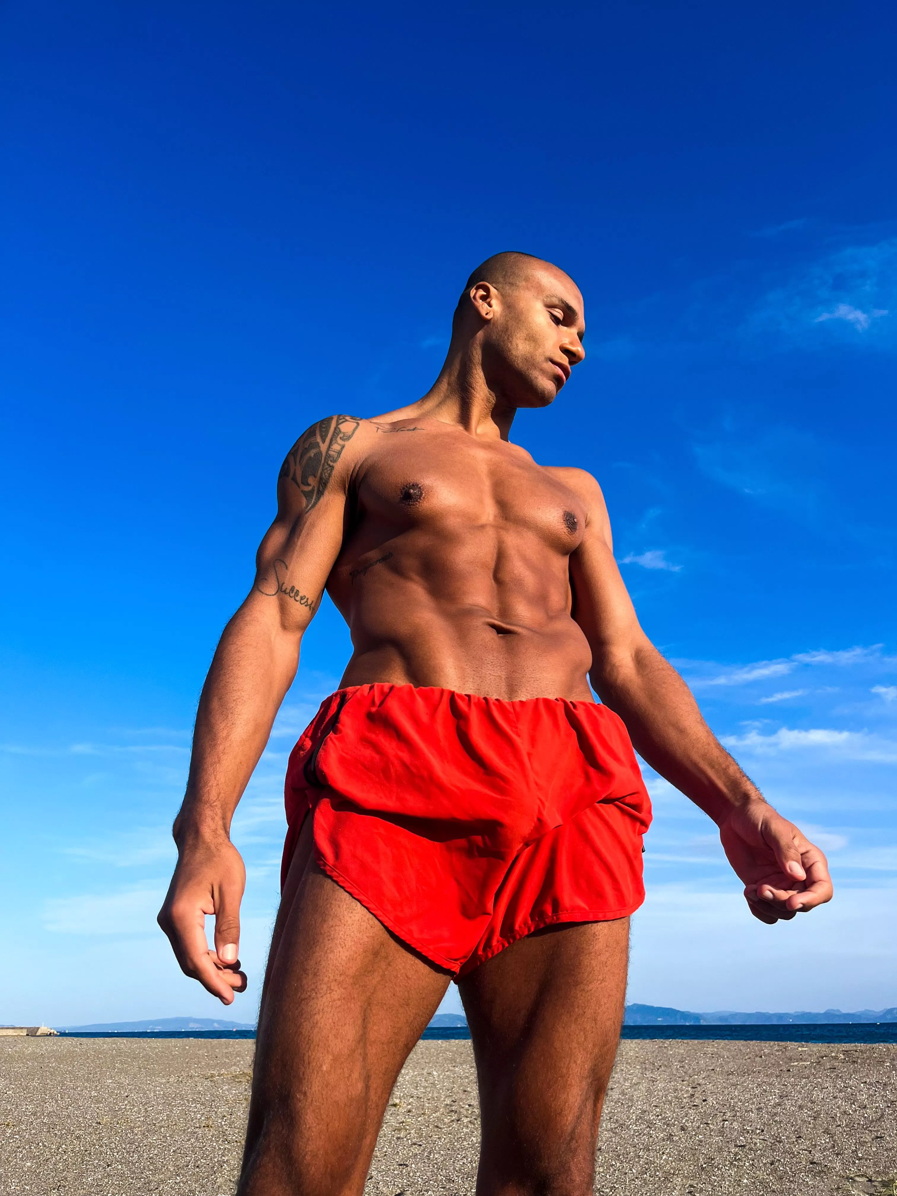 Hot guy with blue sky