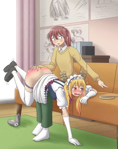 Miss Kobayashi’s spanked maid