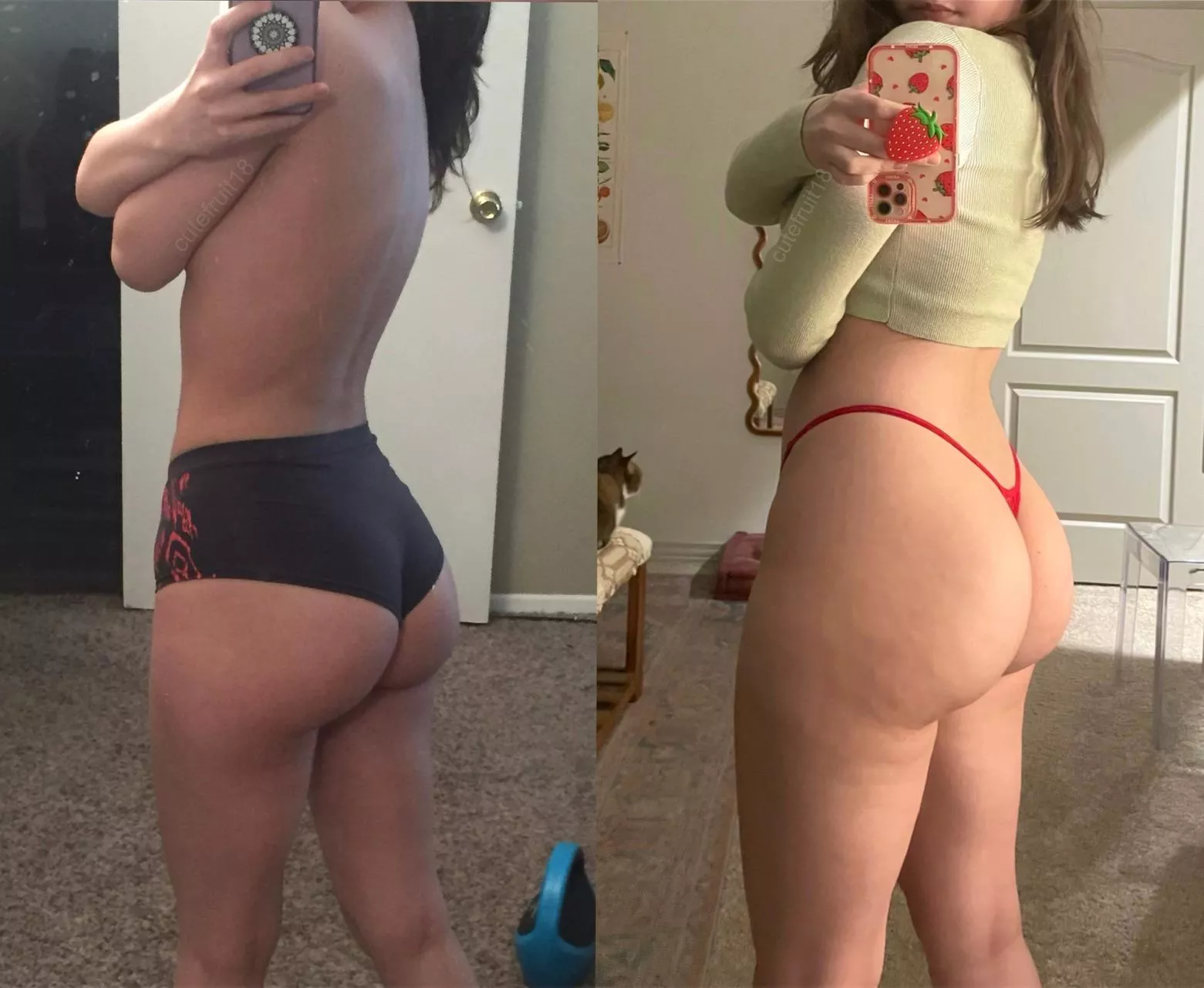 my body at 18 vs now, definitely gained some booty :D