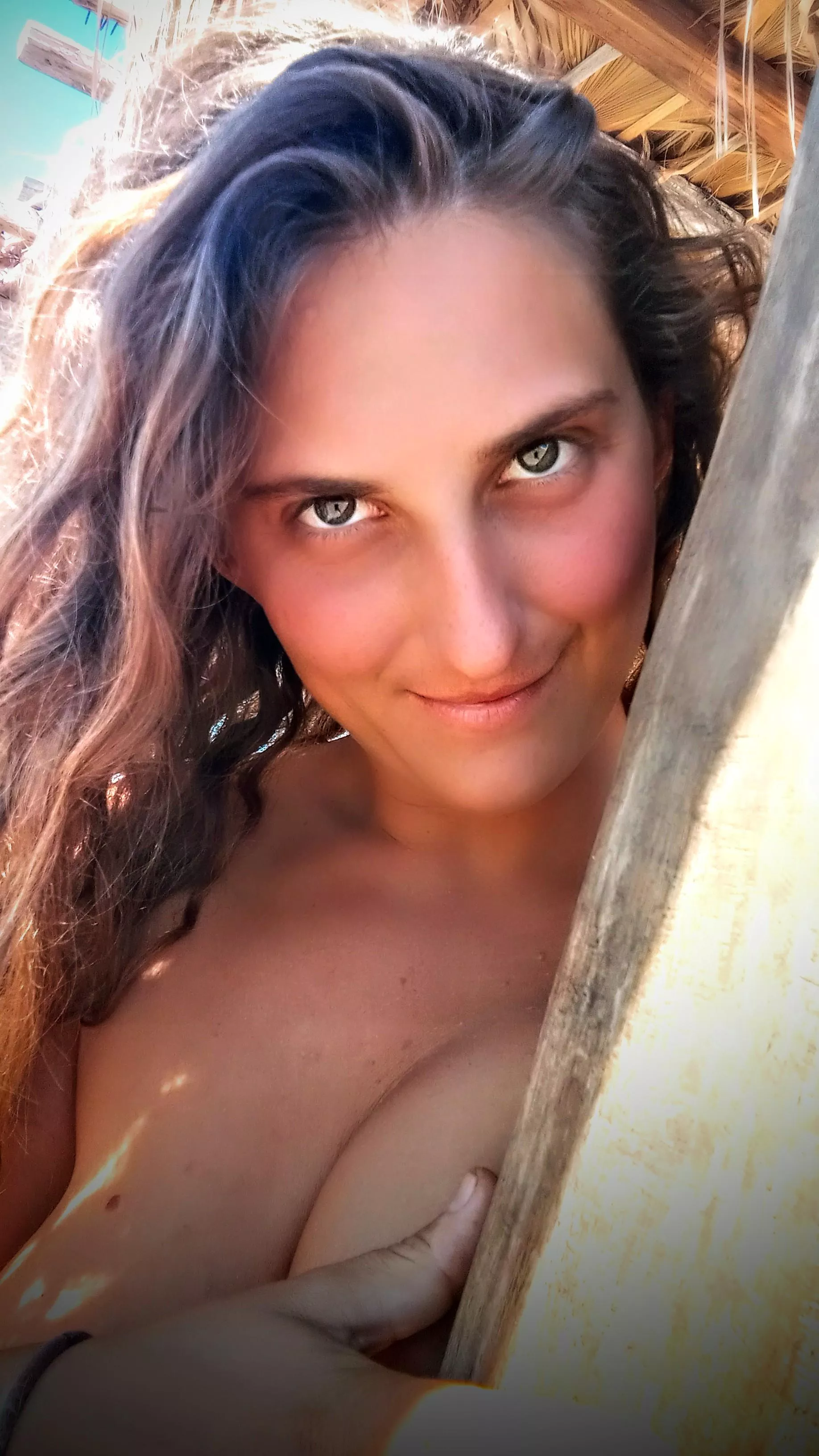 Naked under a palapa in Mexico 