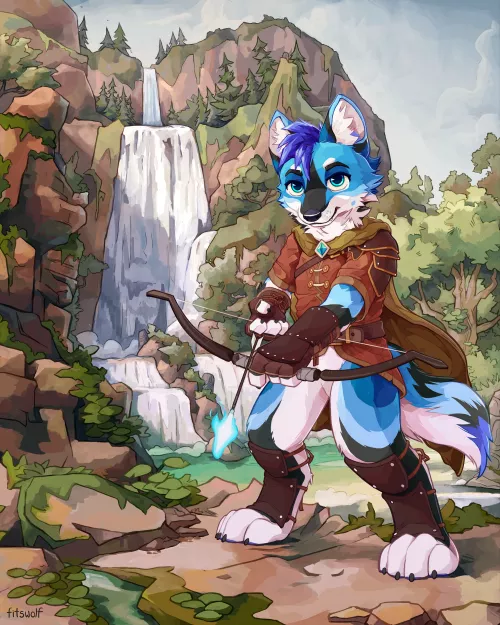Protector of the waterfall 🌊🧊 (art by me)