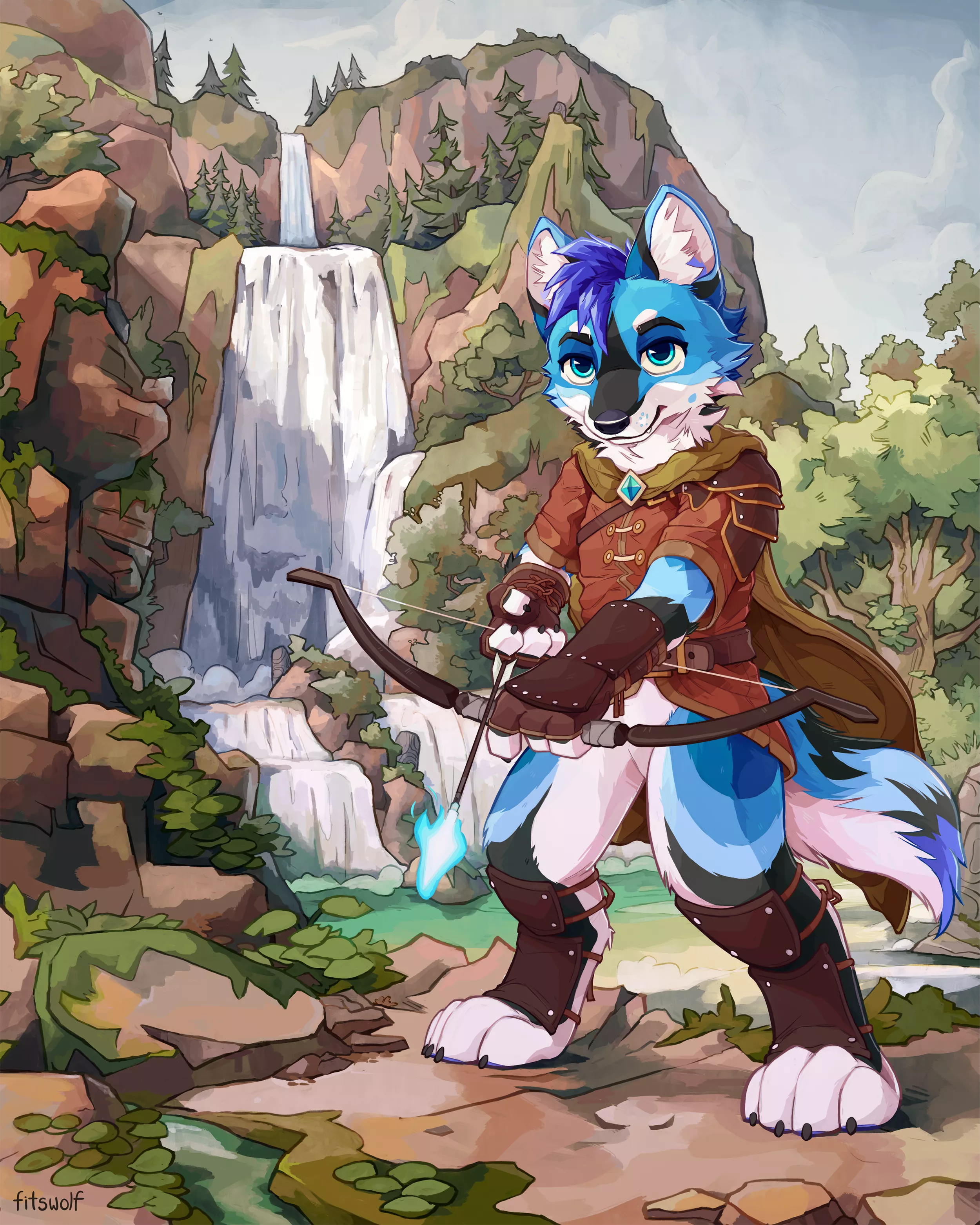 Protector of the waterfall 🌊🧊 (art by me)