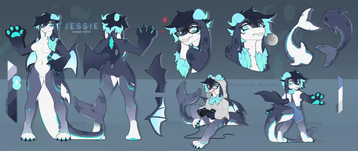 Ref sheet fof a gorgeous orcadragon! (Art by me)